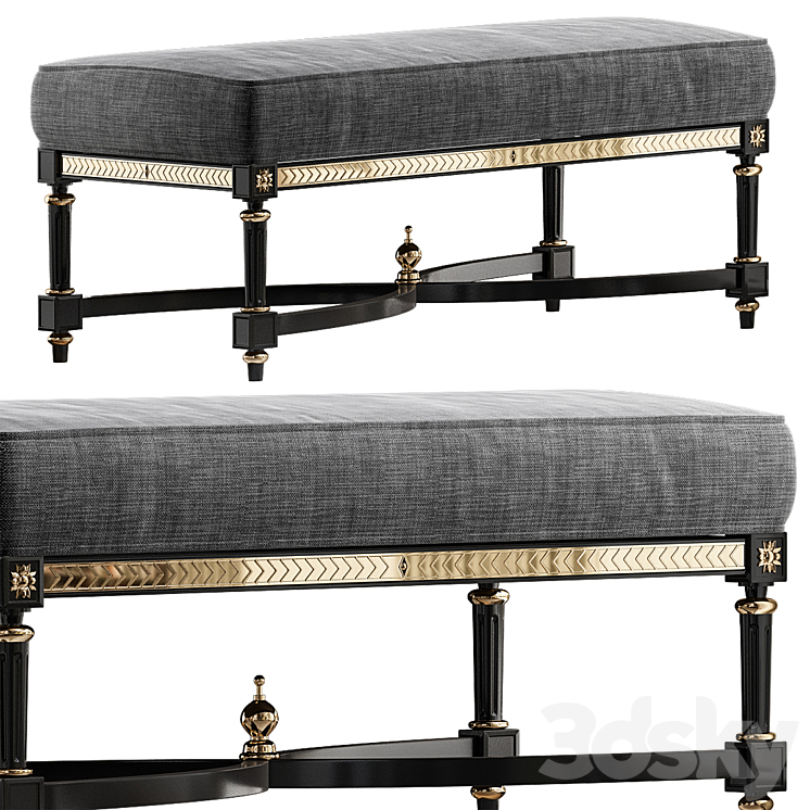 Bench – Monarch Corbett Upholstered by Century 3DS Max Model - thumbnail 1