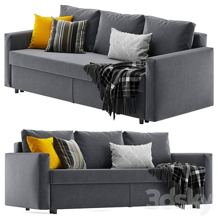 Ikea Friheten sleeper sofa 3 seats 3DS Max Model - thumbnail 2