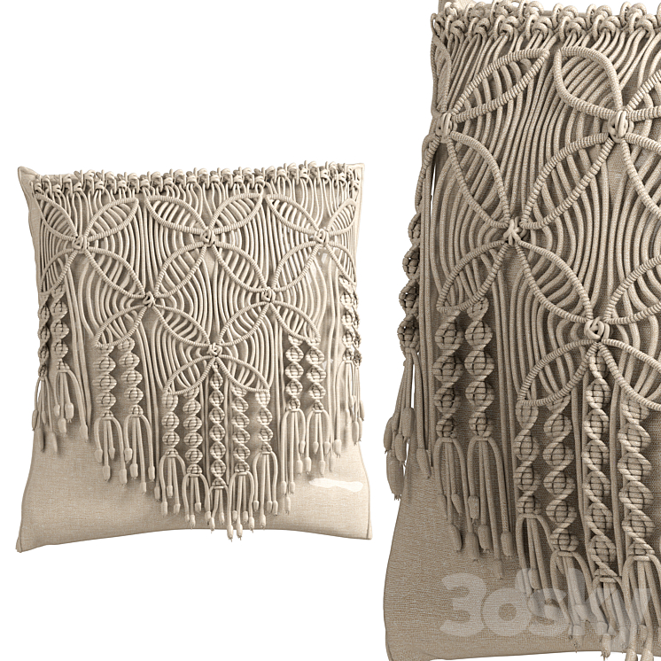 macrame cushion set 05 3D Model