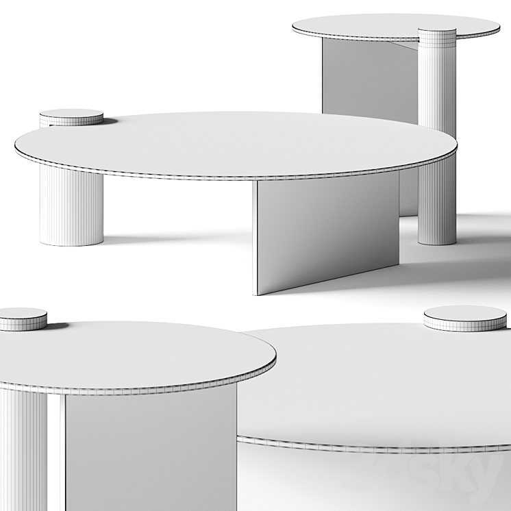 Natuzzi Frost Coffee Tables 3D Model Free