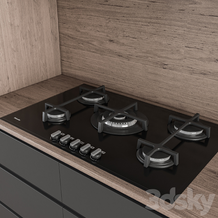 Kitchen Modern – Wood and Black 49 3DS Max - thumbnail 2