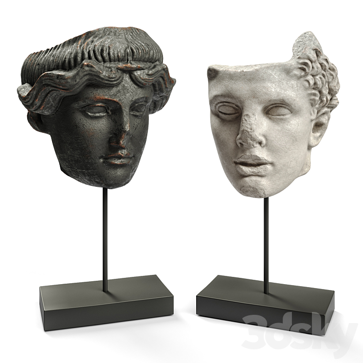 Hercules and Orpheus heads SCULPTURE 3DS Max Model - thumbnail 1