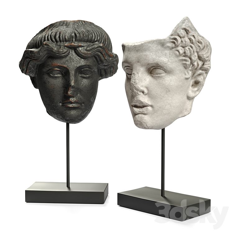 Hercules and Orpheus heads SCULPTURE 3DS Max Model - thumbnail 2