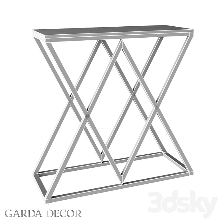 CONSOLE ARTIFICIAL BLACK MARBLE / MAT.CHROME 47ED-CST026 / 80 Garda Decor 3D Model