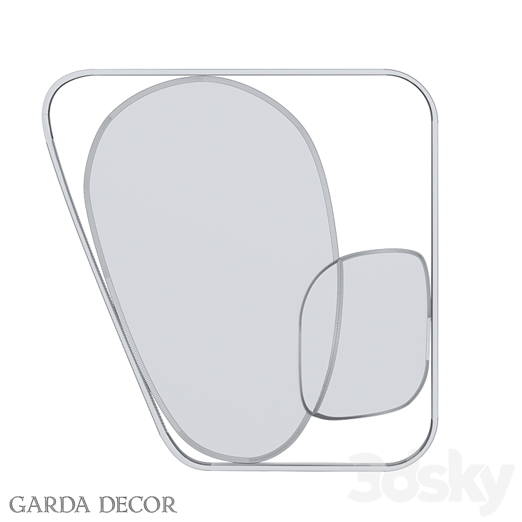 Decorative Mirror in Metal Frame KFE1210 Garda Decor 3D Model