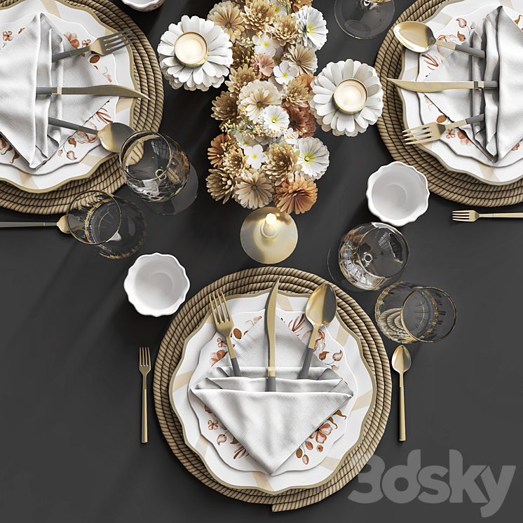 table setting_102 3D Model Free