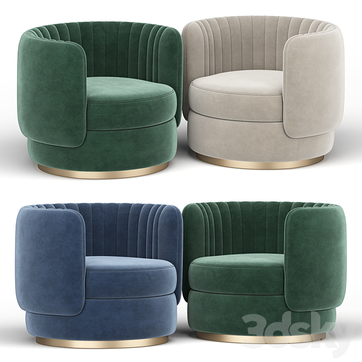 Davy armchair 3DS Max - thumbnail 2