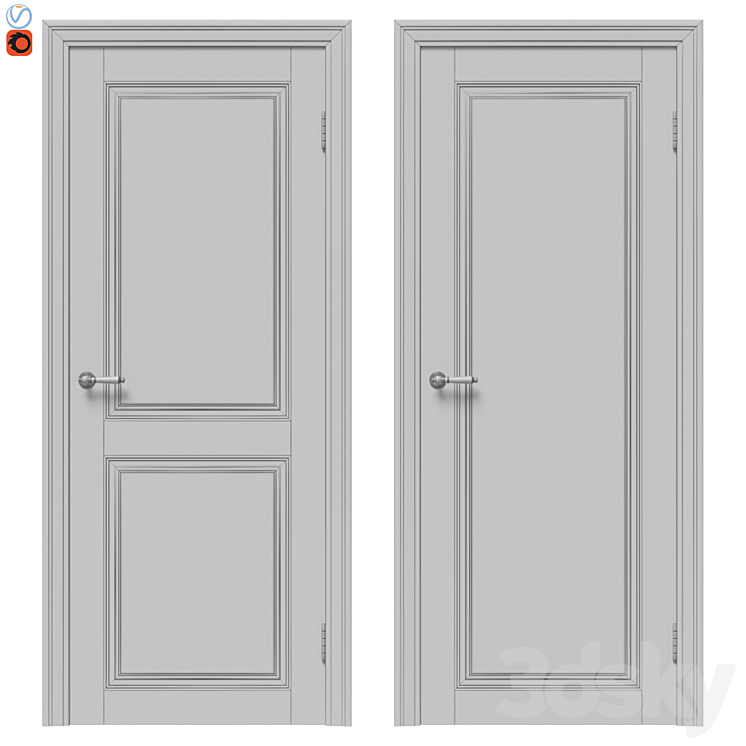 Classic door set 04 3D Model