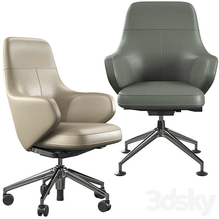 Office chair Vitra Grand Lowback 3DS Max Model - thumbnail 1