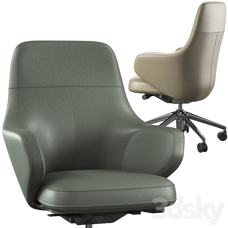 Office chair Vitra Grand Lowback 3DS Max Model - thumbnail 2
