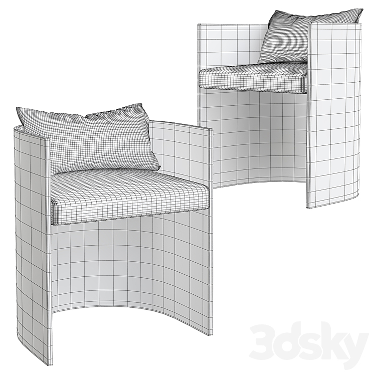 Chair VONVIK Acrylic Cheap Plastic 3DS Max - thumbnail 2