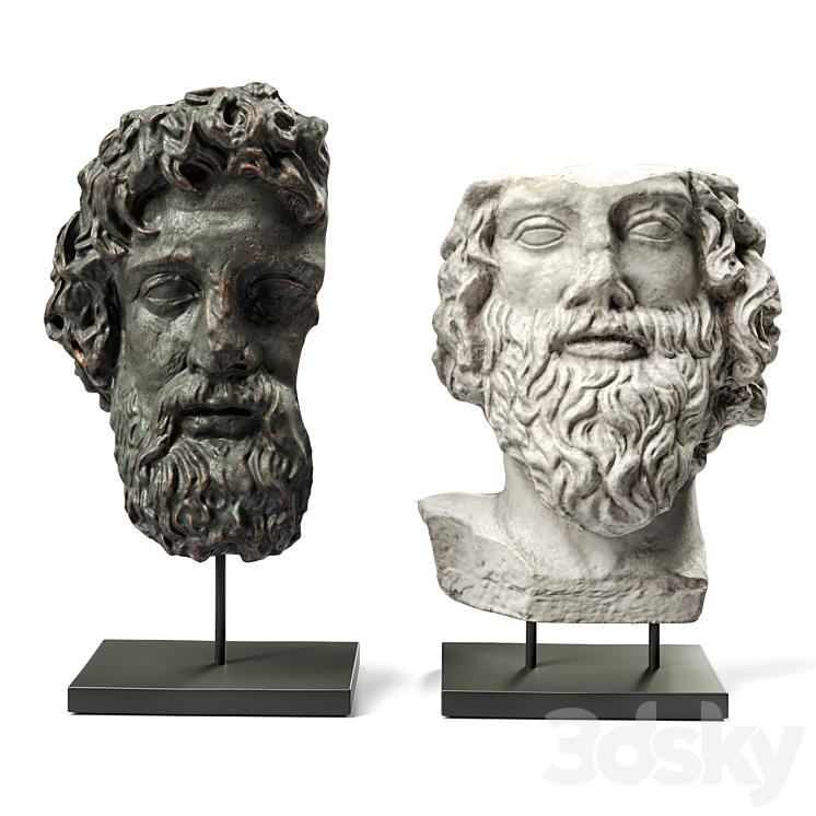 Asclepios and Greek general heads 3DS Max Model - thumbnail 1