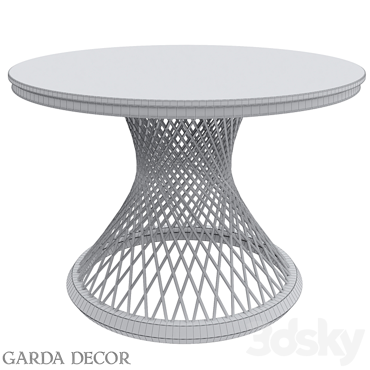 Dining Table Round Artificial Marble / GOLD 76AR-DT805 Garda Decor 3D Model