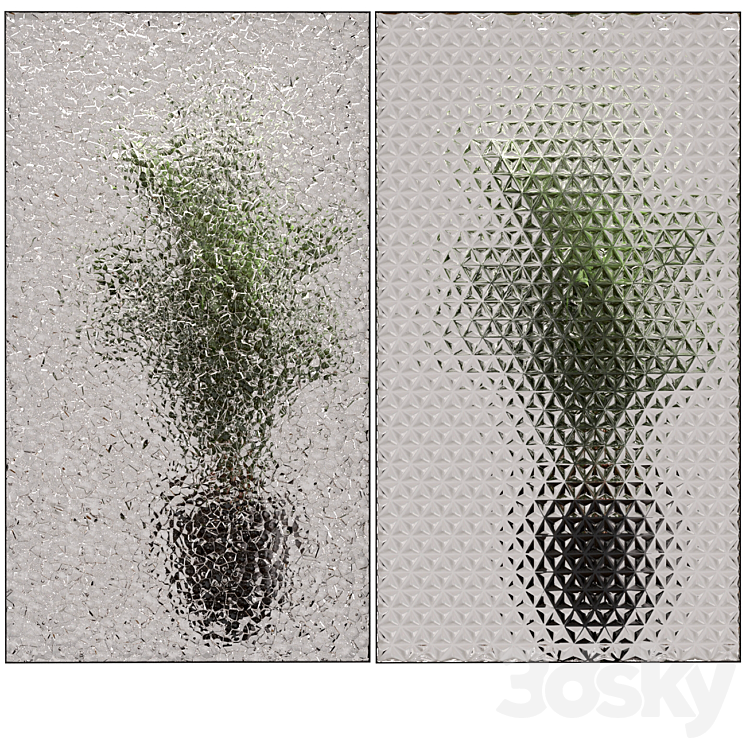 Decorative glass partition 01 3D Model