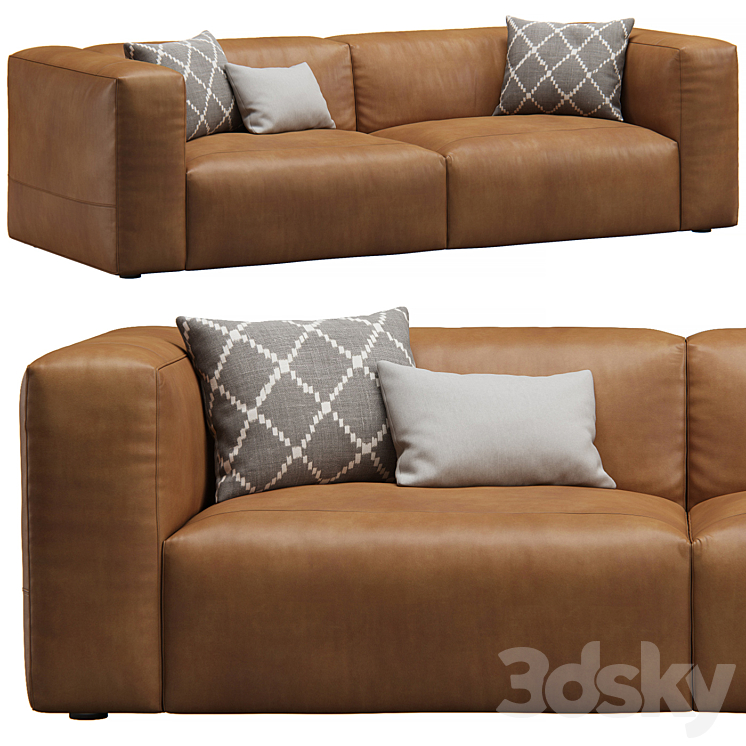 Leather 2seat Cloud Sofa by Prostoria 3DS Max - thumbnail 2