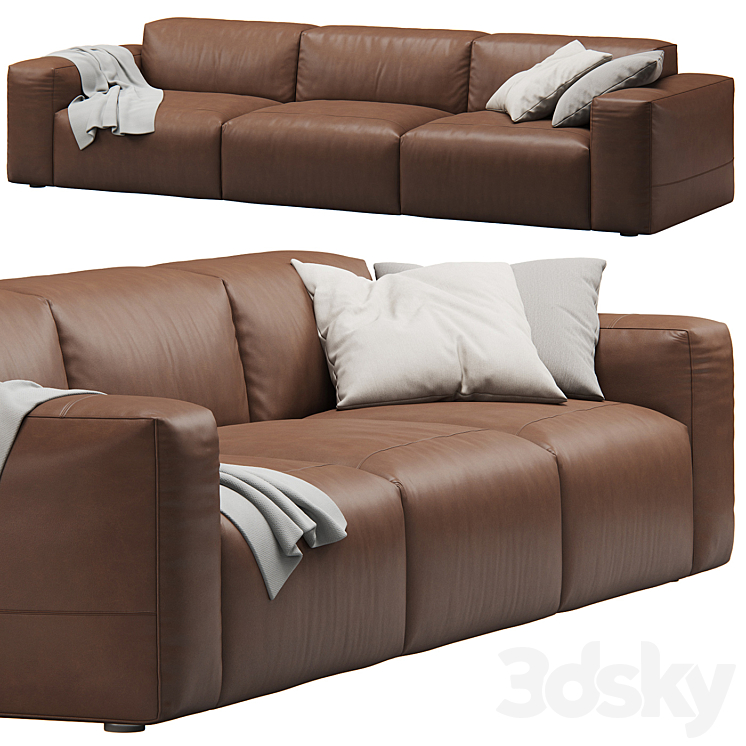 Leather 3seat Cloud Sofa by Prostoria 3DS Max - thumbnail 1