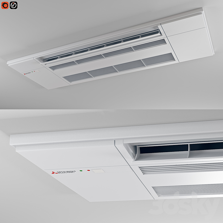 Mitsubishi Electric One-way Ceiling Cassette – MLZ series 3DS Max - thumbnail 2