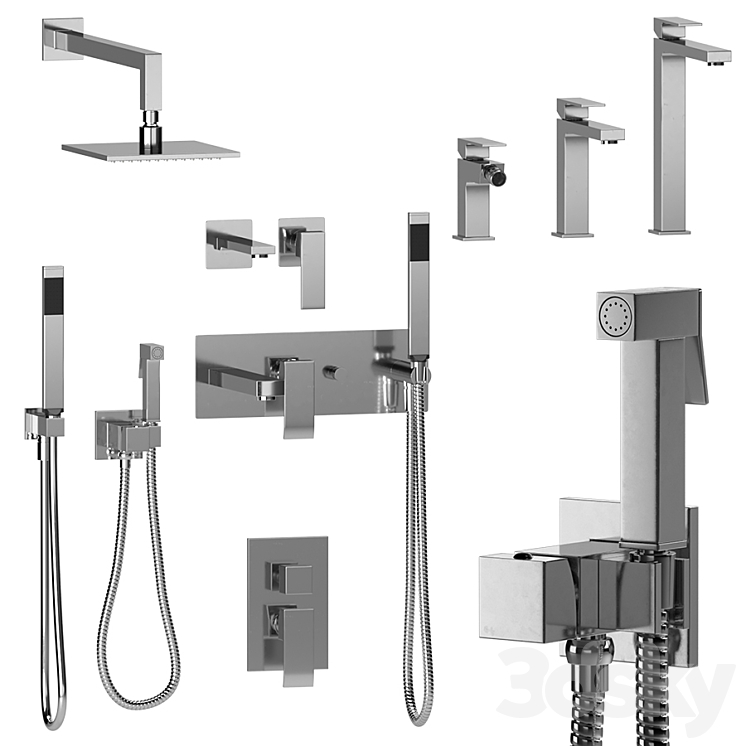 Paffoni Elle black matt and chrome 3D Model