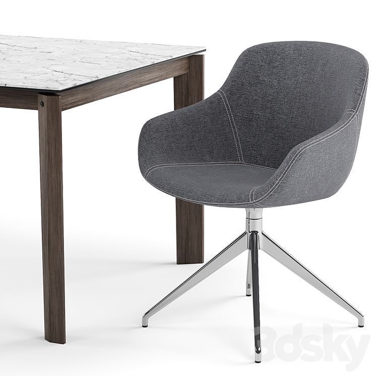 Igloo chair and Alpha table Calligaris Table + Chair 3D model