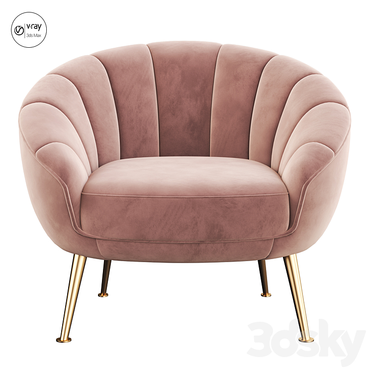 Primrose Accent Armchairs 3DS Max - thumbnail 2