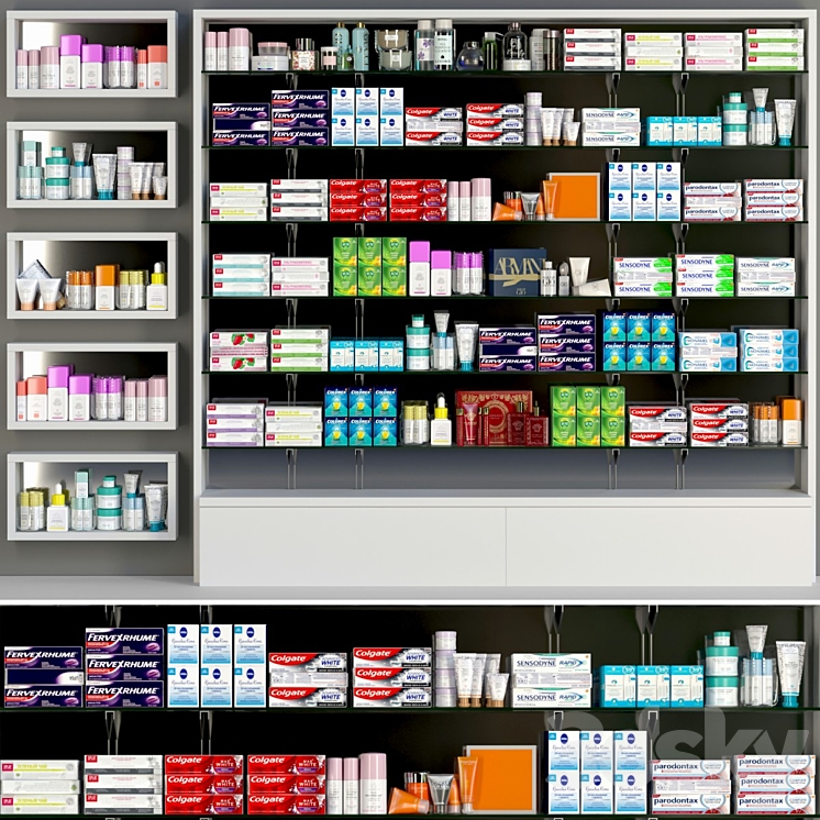 Showcase in a pharmacy 3DS Max - thumbnail 1