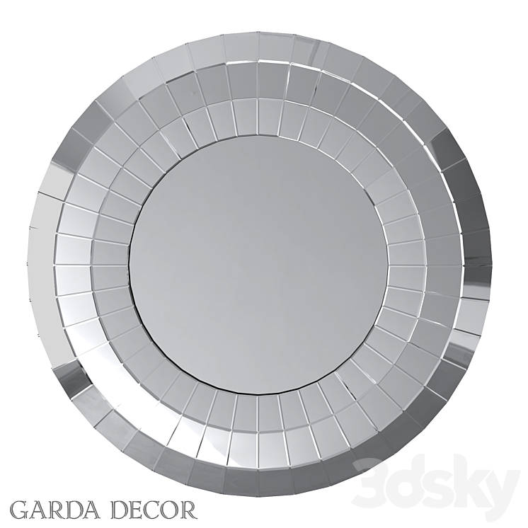 Round Mirror in A Frame OF MIRROR ELEMENTS 50SX-9159 Garda Decor 3DS Max - thumbnail 1
