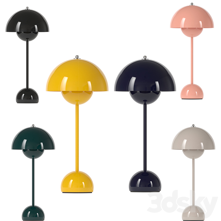 Verner Panton VP3 FlowerPot Lamp 3D Model