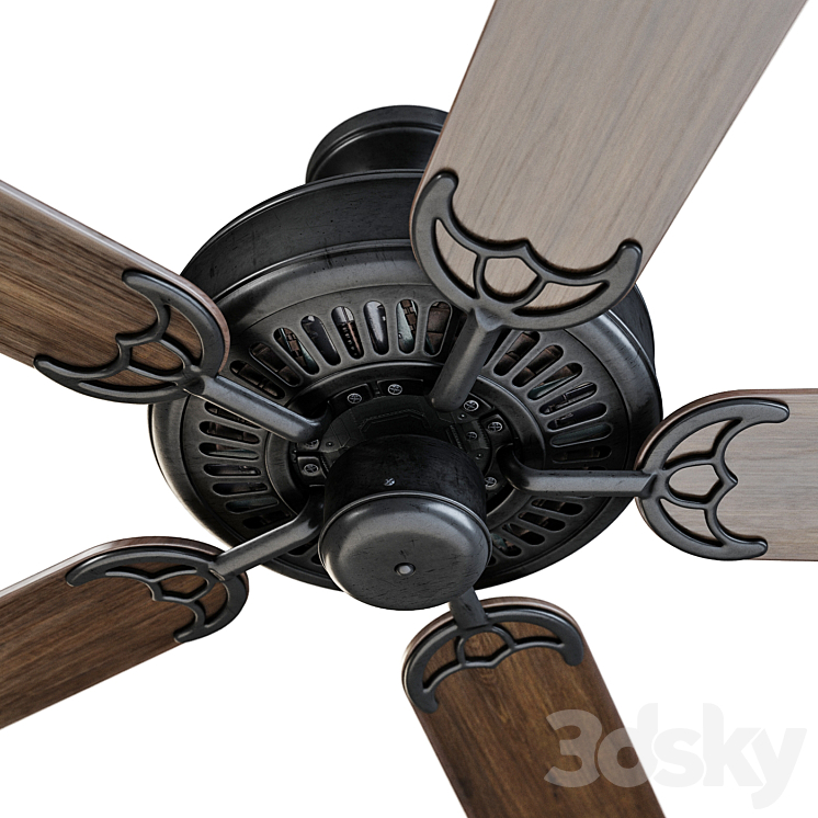 ALOHA Brown ceiling fan 3D Model