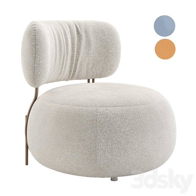 SINO armchair. BAMBI WHITE. BAMBI ORANGE. Baby geo 3D Model Free