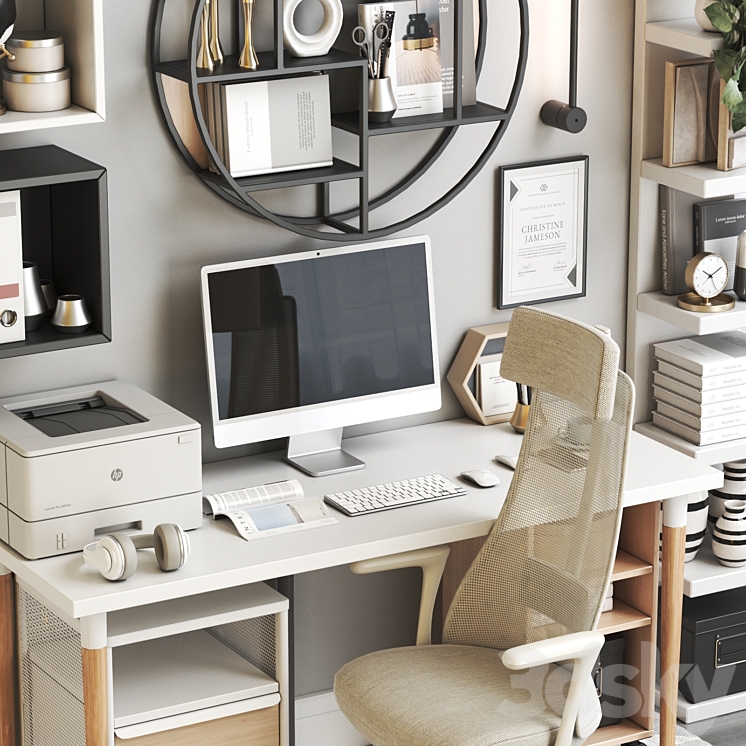 IKEA office workplace 121 3DS Max - thumbnail 2