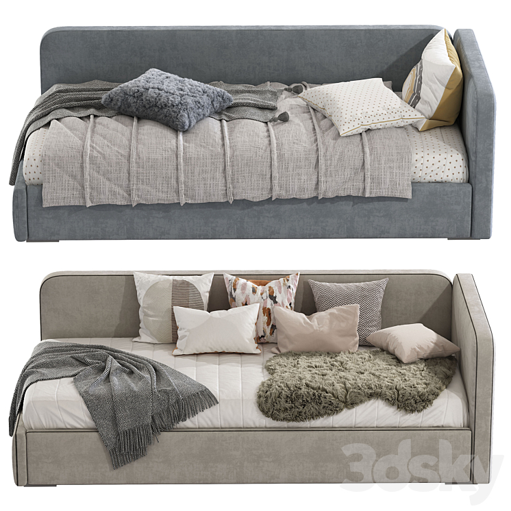 Contemporary style sofa bed 9 3DS Max - thumbnail 2
