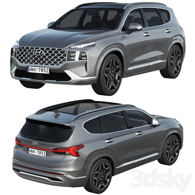Hyundai Santa Fe 2021 3D Model