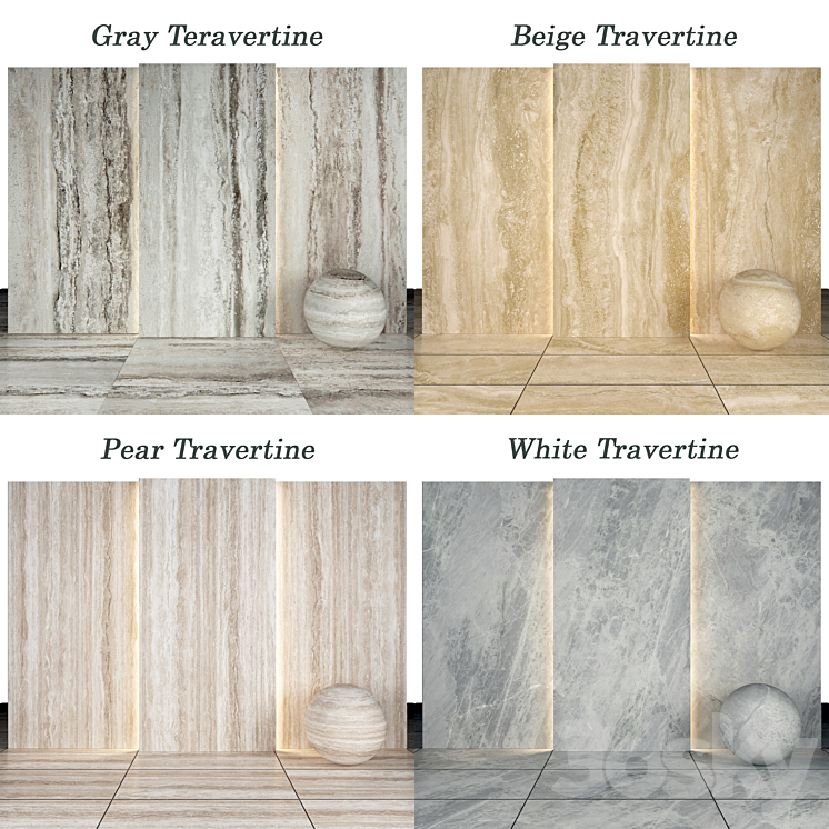 Collection Travertine 02 3DS Max - thumbnail 2