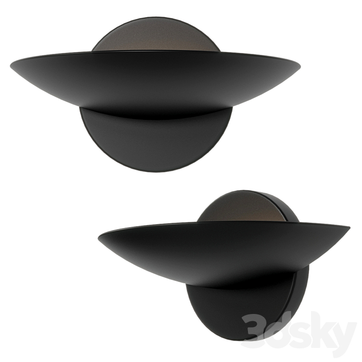 Spanish Black Wall Sconces by Leonardo Marelli 3D Model