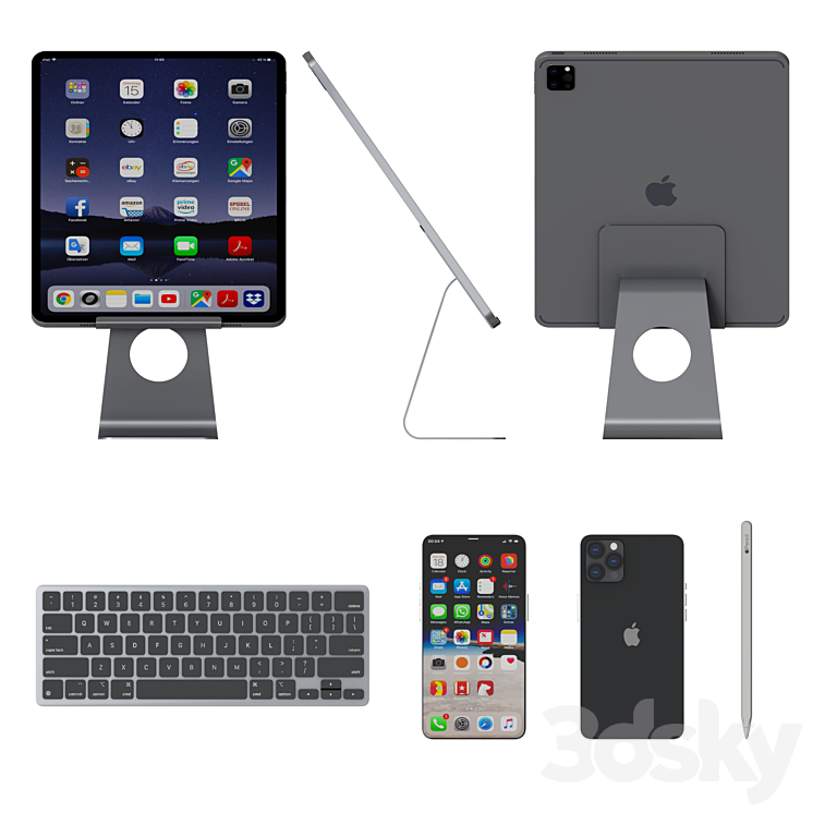 Apple_Set_01 3D Model Free