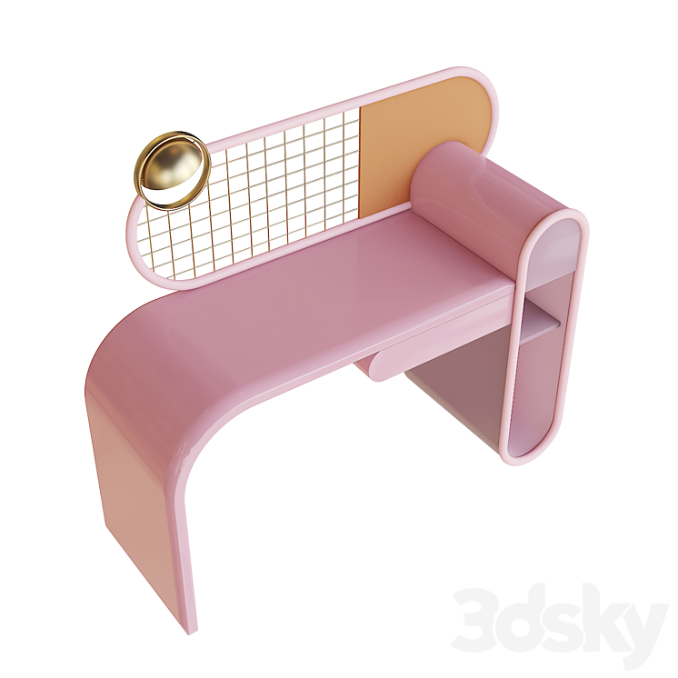 Bubble Gum Desk 3DS Max Model - thumbnail 2