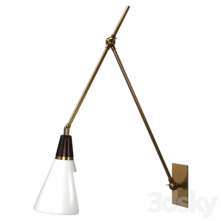 Magari Adjustable Wall Lamp in Bronze White and Brass by Blueprint Lighting Sconce 3DS Max Model - thumbnail 1