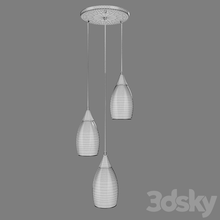 OM Pendant lamp with glass shades Eurosvet 50085\/3 black pearl Cosmic 3DS Max - thumbnail 2