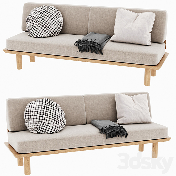 Muji sofa bed Sofa 3D model