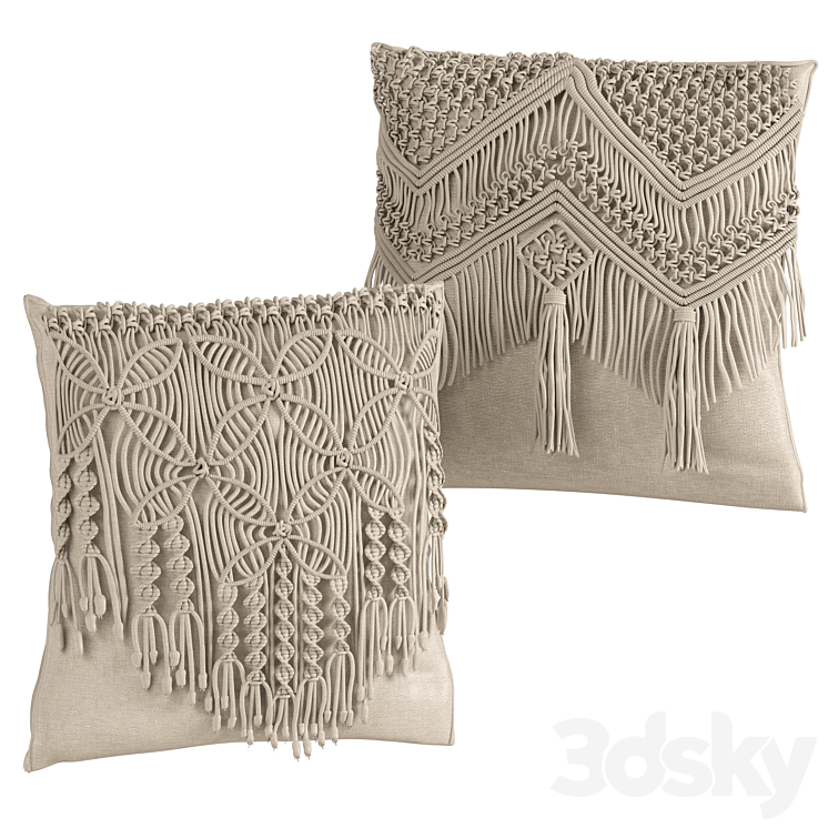 macrame cushion set 05 3D Model