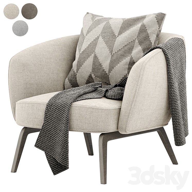 Uovo armchair 3DS Max - thumbnail 1