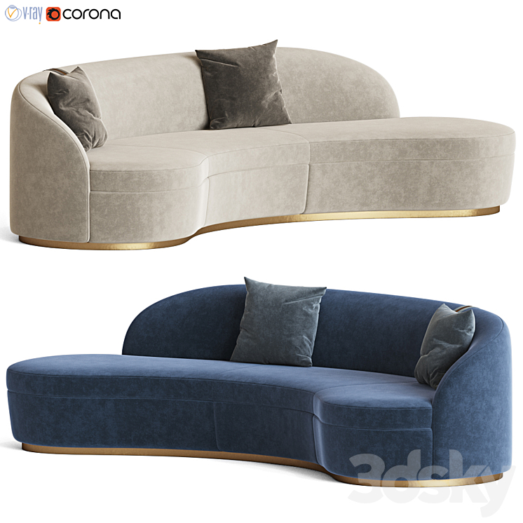 Otium Curved Sofa Capital Collection 3DS Max - thumbnail 1
