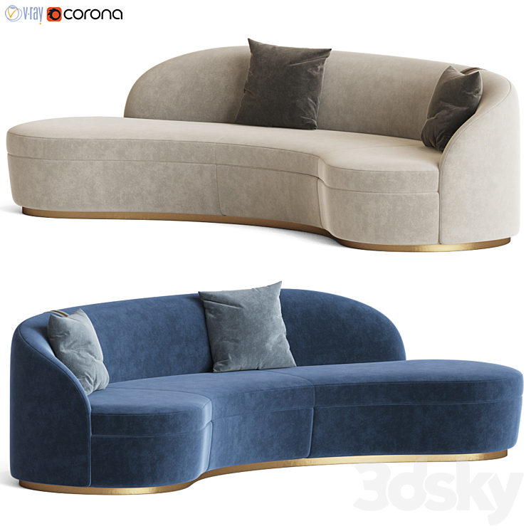 Otium Curved Sofa Capital Collection 3DS Max - thumbnail 2