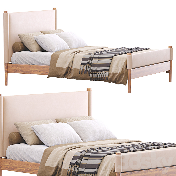 Walker Bed By West Elm Bed 3D model