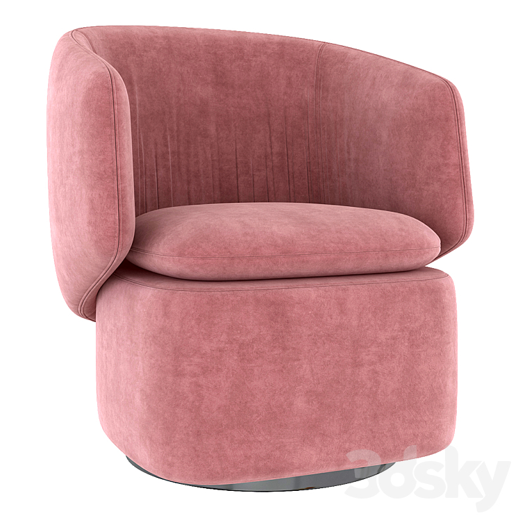 Crescent swivel chair 3DS Max - thumbnail 2
