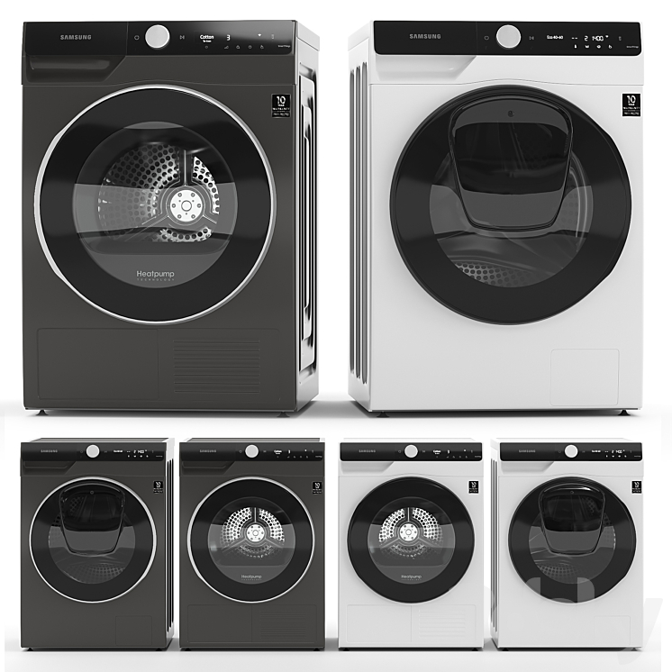 Washing machine and dryer Samsung 3D Model