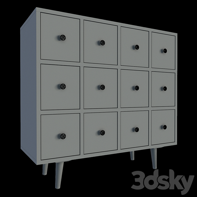 Chest of drawers 2 3DS Max Model - thumbnail 2