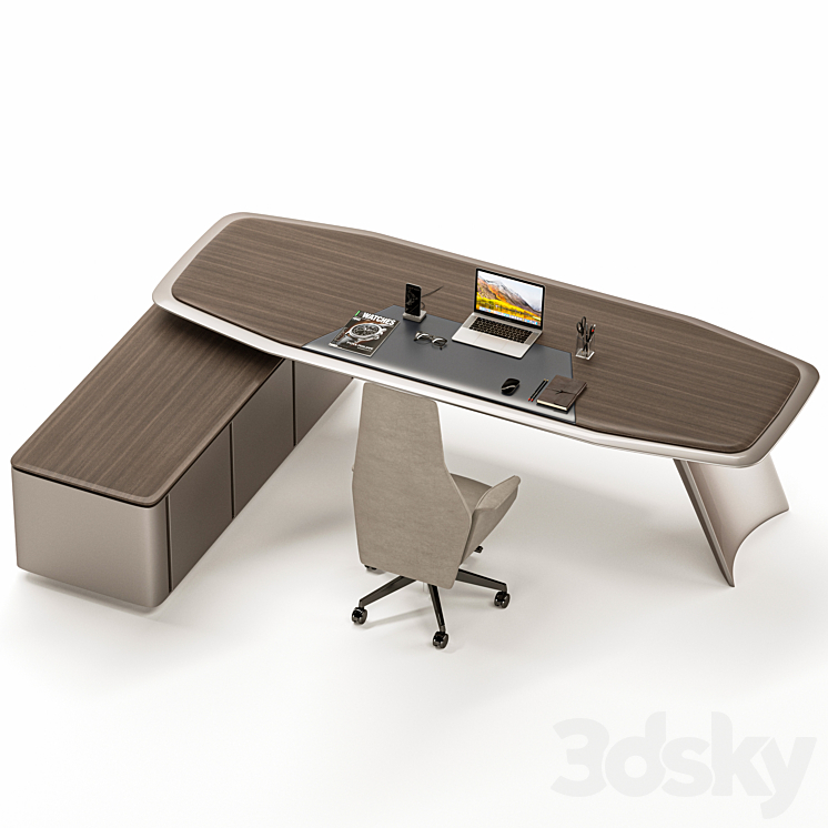 Gramy Executive Desk MG011 3DS Max Model - thumbnail 2