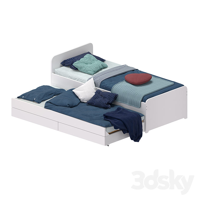 bed IKEA - SLAKT 3D Model