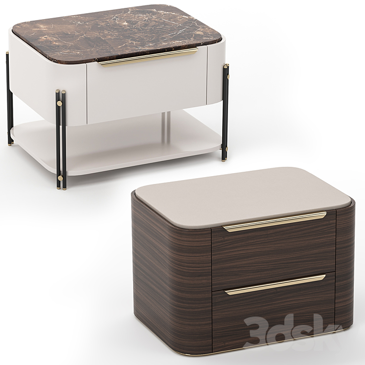 Bamboo bedside tables 3DS Max - thumbnail 1